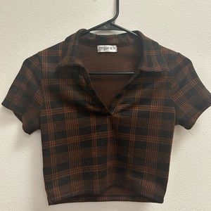 🤎 Brown & Black Cropped Polo